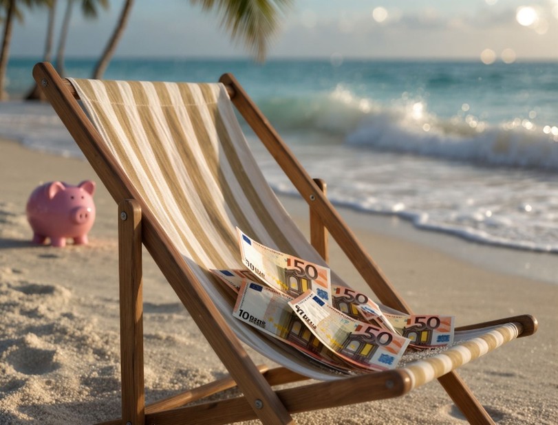 Liegestuhl am sonnigen Strand – Symbol für Urlaubsanspruch und Erholung